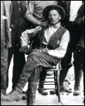 Alta miners. Man seated is believed to be George Watson, 1900s